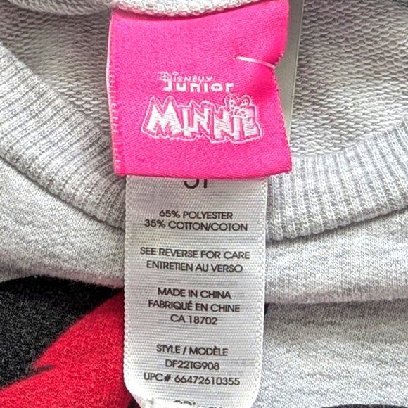 Disney Jr Minnie Mouse (5T) Pullover Sweatshirt with Decorative Draw String - Picture 10 of 14